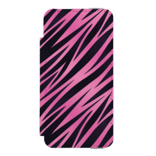 Rosa Zebra-Streifen-Hintergrund Incipio Watson™ iPhone 5 Geldbörsen Hülle