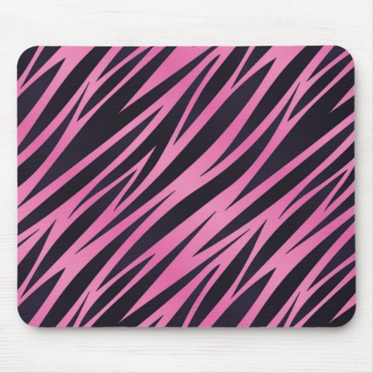 Rosa Zebra-Streifen-Hintergrund Mousepad (Vorne)