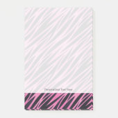 Rosa Zebra-Streifen-Hintergrund Post-it Klebezettel (Vorderseite)