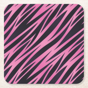 Rosa Zebra-Streifen-Hintergrund Rechteckiger Pappuntersetzer