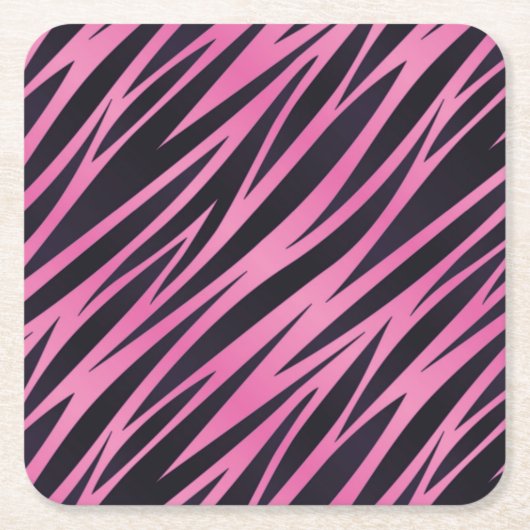 Rosa Zebra-Streifen-Hintergrund Rechteckiger Pappuntersetzer (Vorderseite)