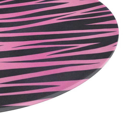 Rosa Zebra-Streifen-Hintergrund Schneidebrett (Ecke)