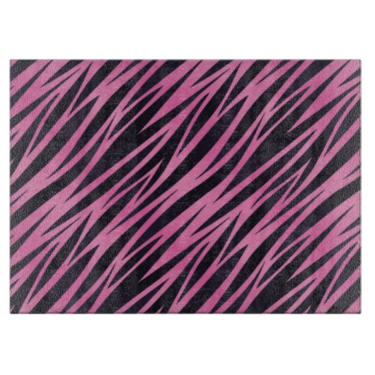 Rosa Zebra-Streifen-Hintergrund Schneidebrett (Vorderseite)