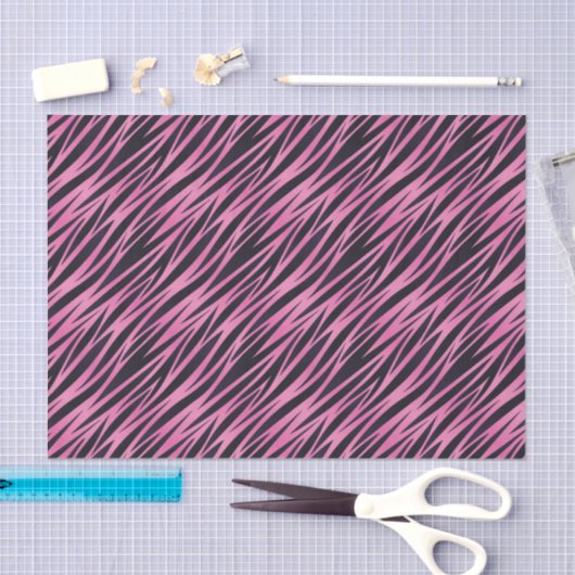 Rosa Zebra-Streifen-Hintergrund Seidenpapier (Handwerk)