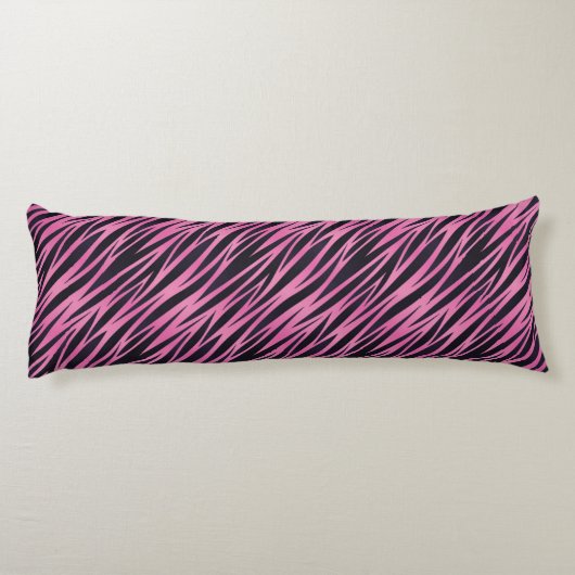 Rosa Zebra-Streifen-Hintergrund Seitenschläferkissen (Rückseite)