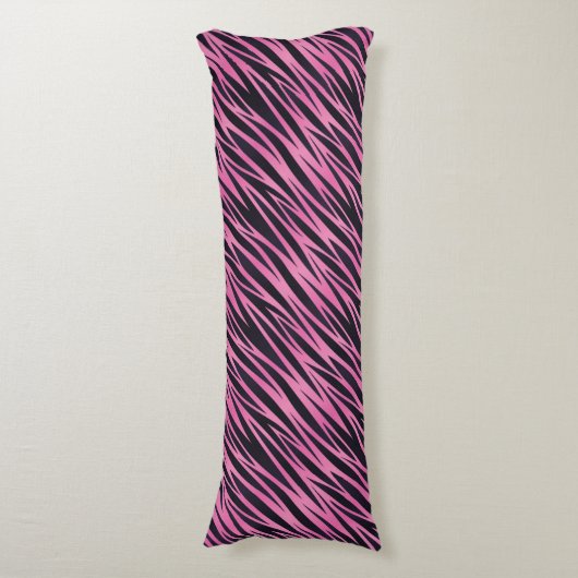 Rosa Zebra-Streifen-Hintergrund Seitenschläferkissen (Vorderseite Vertikal)