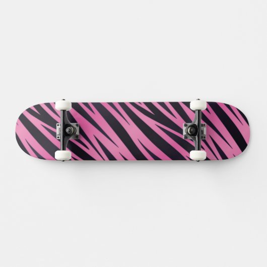 Rosa Zebra-Streifen-Hintergrund Skateboard (Horizontal)