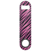 Rosa Zebra-Streifen-Hintergrund Speedflaschenöffner (Rückseite)
