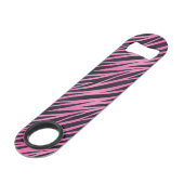 Rosa Zebra-Streifen-Hintergrund Speedflaschenöffner (Rückseite Schrägansicht)