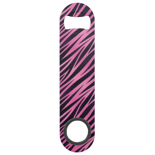 Rosa Zebra-Streifen-Hintergrund Speedflaschenöffner (Vorderseite)