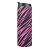Rosa Zebra-Streifen-Hintergrund Thermosbecher (Nach rechts gedreht)