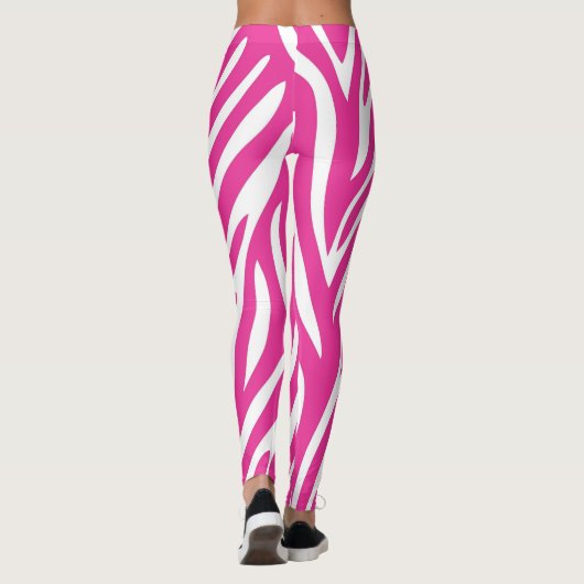 Rosa Zebra Streifen Leggings (Rückseite)