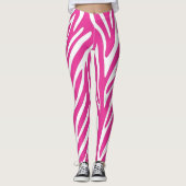 Rosa Zebra Streifen Leggings (Vorderseite)