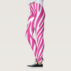 Rosa Zebra Streifen Leggings