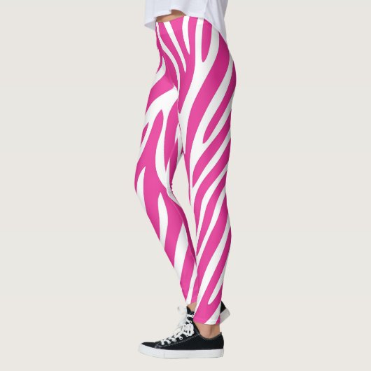 Rosa Zebra Streifen Leggings (Links)