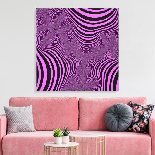 Rosa Zebra Streifen Leinwanddruck (Insitu (Wohnzimmer))