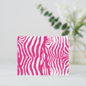Rosa Zebra Streifen Postkarte (Stehend Vorderseite)