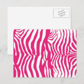 Rosa Zebra Streifen Postkarte (Vorne/Hinten)