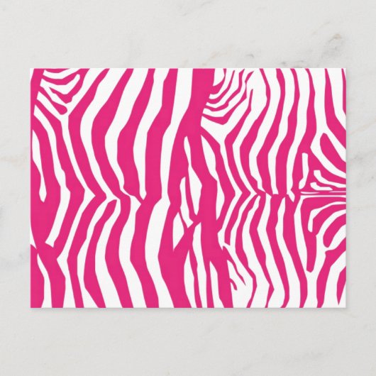 Rosa Zebra Streifen Postkarte (Vorderseite)
