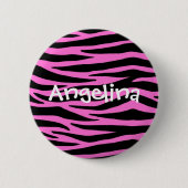 Rosa Zebra-Streifen-Taste Button (Vorderseite)
