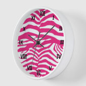 Rosa Zebra Streifen Uhr (Winkel)