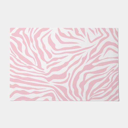 Rosa Zebra Streifen Wild Animal Print Zebra Muster Fußmatte (Vorderseite)