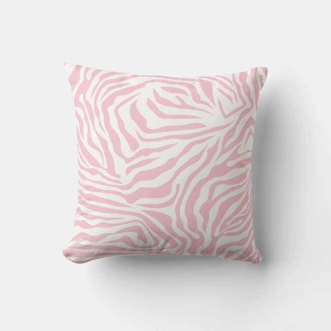 Rosa Zebra Streifen Wild Animal Print Zebra Muster Kissen (Vorderseite)