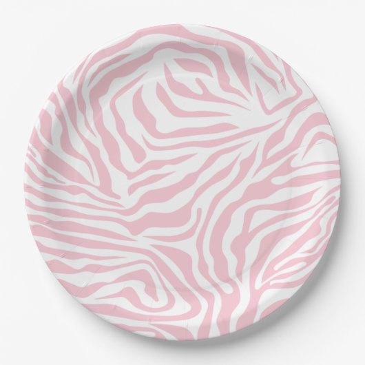 Rosa Zebra Streifen Wild Animal Print Zebra Muster Pappteller (Vorderseite)