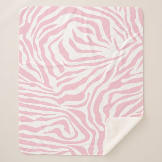 Rosa Zebra Streifen Wild Animal Print Zebra Muster Sherpadecke (Vorderseite)