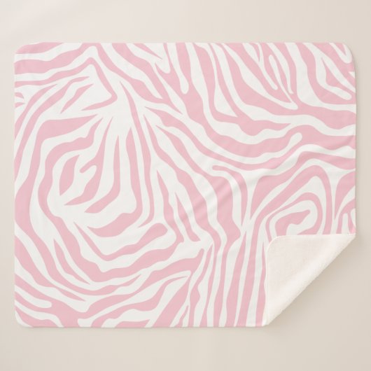Rosa Zebra Streifen Wild Animal Print Zebra Muster Sherpadecke (Vorderseite (Horizontal))