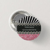 Rosa Zebra Stripes Feier Button (Vorne & Hinten)