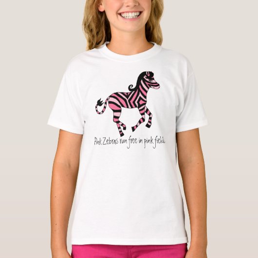 Rosa Zebra T-Shirt (Vorderseite)