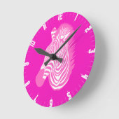 Rosa Zebra Uhr (Winkel)