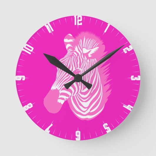Rosa Zebra Uhr (Vorderseite)