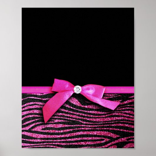 Rosa Zebra und Bänder Poster (Vorne)