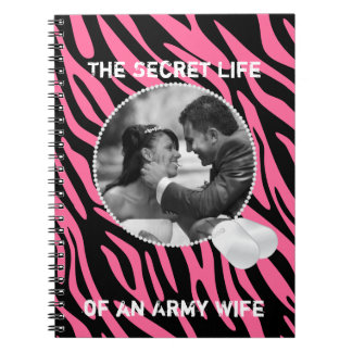 Rosa Zebra und Erkennungsmarke-Rahmen-Notizbuch Notizblock