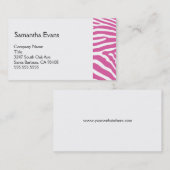 Rosa Zebra-Visitenkarte Visitenkarte (Vorne/Hinten)