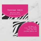 Rosa Zebra-Visitenkarte Visitenkarte (Vorne/Hinten)