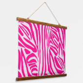 Rosa Zebra Wandteppich Mit Holzrahmen (Gewinkelt)