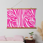 Rosa Zebra Wandteppich Mit Holzrahmen (Schlafzimmer)