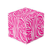 Rosa Zebra Würfel (Rückseite Schrägansicht)