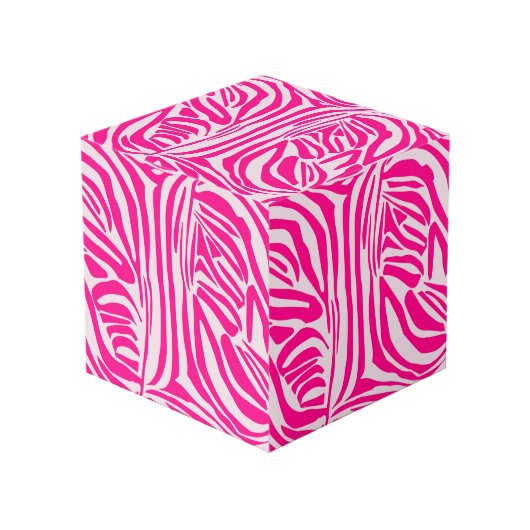 Rosa Zebra Würfel (Vorderseite Schrägansicht)