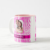 Rosa Zebra Zweifarbige Tasse (Vorderseite Links)