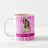 Rosa Zebra Zweifarbige Tasse (Links)