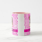 Rosa Zebra Zweifarbige Tasse (Mittel)