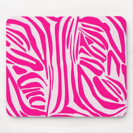 Rosa Zebradruck-Muster Mousepad (Vorne)