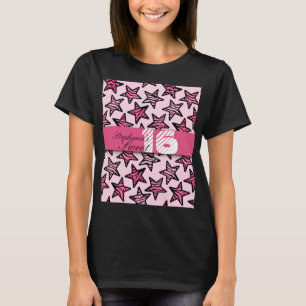 Rosa Zebrastars Sweet 16 Birthday Tshirt