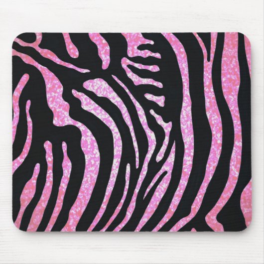 Rosa Zebrastreifen-Glitzer Mousepad (Vorne)