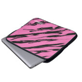 Rosa Zebrastreifen Laptopschutzhülle (Vorne Knopf)