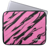 Rosa Zebrastreifen Laptopschutzhülle (Vorderseite)